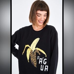 Farm Rio Black Banana d'água Sweatshirt, size M